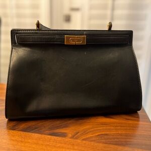Petite Lee Radziwill DoubleBag- Tory Burch Black Leather Satchel